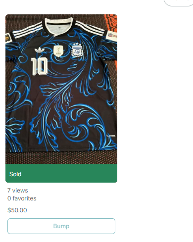Completed Vinted jersey sale